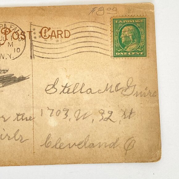 1910 Olcott Beach International Open Train Buffalo News Mezzochrome Postcard - Picture 6 of 6